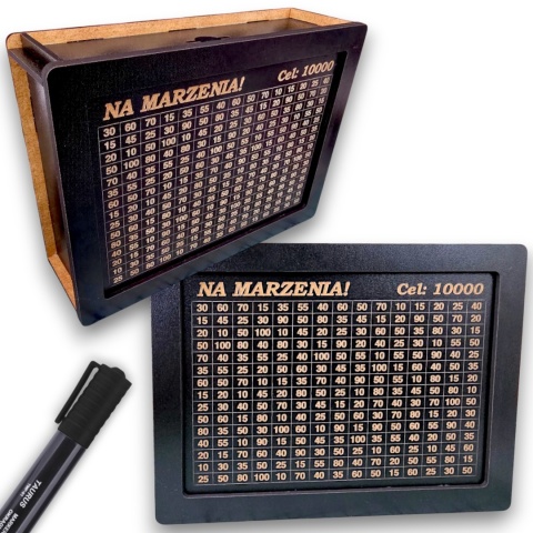 SKARBONKA WYKREŚLANA NA MARZENIA czarna 5000ZŁ 10000ZŁ OSZCZĘDZANIE PREZENT