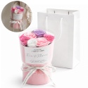 FLOWER BOX BUKIET ZAPACHOWYCH KWIATÓW MYDLANYCH W PUDEŁKU 10 SZT FIOLET
