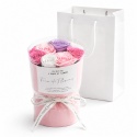 FLOWER BOX BUKIET ZAPACHOWYCH KWIATÓW MYDLANYCH W PUDEŁKU 10 SZT FIOLET