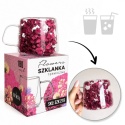 Szklanka termiczna kwiaty w środku HORTENSJA Burgund 180ml Podwójne dno