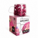 Szklanka termiczna kwiaty w środku HORTENSJA Burgund 180ml Podwójne dno