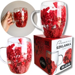 Szklanka termiczna kwiaty w środku HORTENSJA CHROBOTEK 300ml Podwójne dno