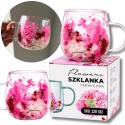 Szklanka termiczna kwiaty w środku HORTENSJA GIPSÓWKA 300ml Podwójne dno