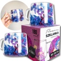 Szklanka termiczna kwiaty w środku HORTENSJA Niebieska 180ml Podwójne dno