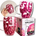 Szklanka termiczna kwiaty w środku HORTENSJA burgund 300ml Podwójne dno