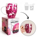 Szklanka termiczna kwiaty w środku HORTENSJA burgund 300ml Podwójne dno