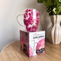 Szklanka termiczna kwiaty w środku HORTENSJA burgund 300ml Podwójne dno