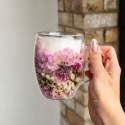 Szklanka termiczna z kwiatami w środku HORTENSJA WRZOS 300ml Podwójne dno