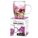 Szklanka termiczna z kwiatami w środku HORTENSJA WRZOS 300ml Podwójne dno